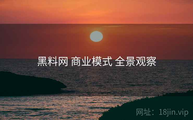 黑料网 商业模式 全景观察  第1张
