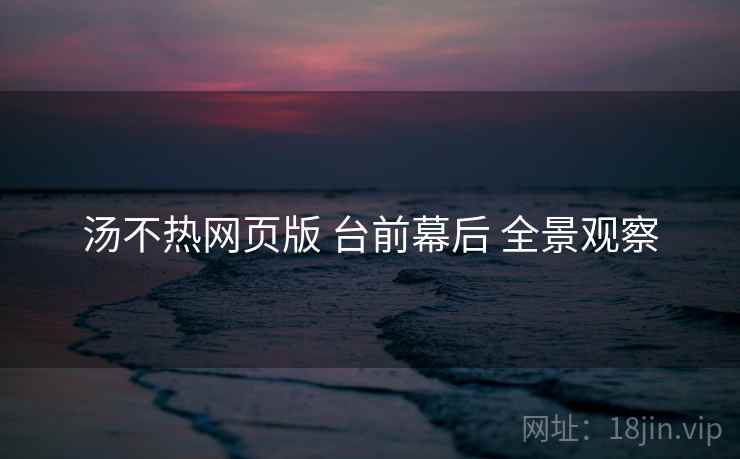 汤不热网页版 台前幕后 全景观察  第2张