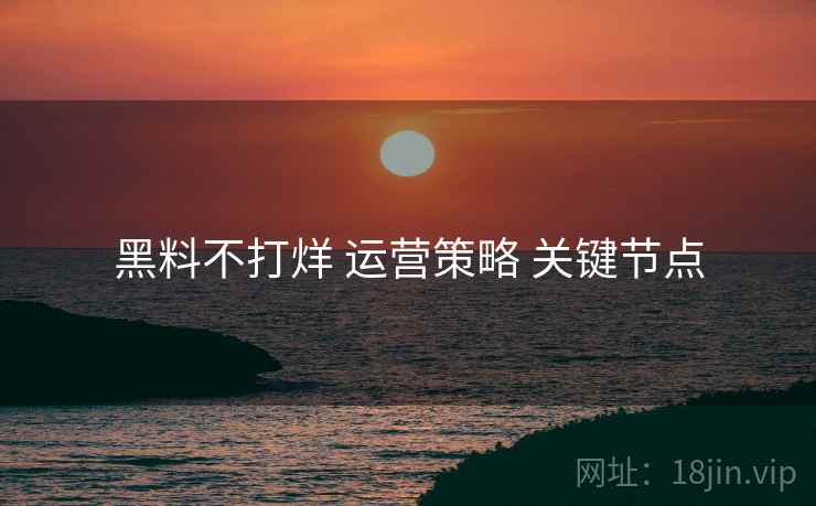 黑料不打烊 运营策略 关键节点  第1张