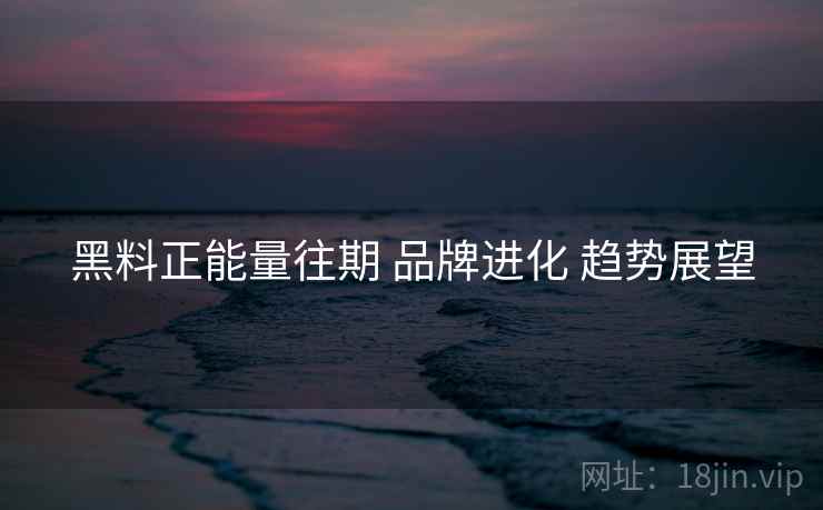 黑料正能量往期 品牌进化 趋势展望  第1张